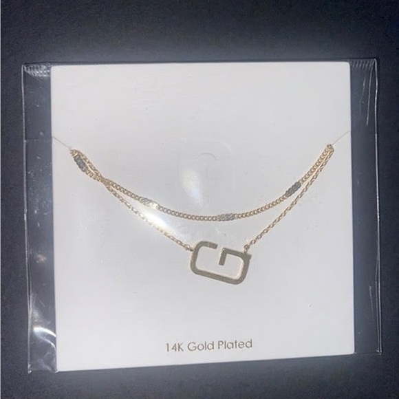 Gold Plated Necklace with Geometric Pendant - Picture 1 of 1